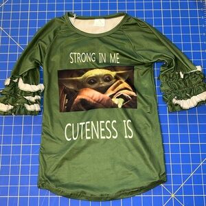 Grogu Baby Yoda Graphic Long Sleeve Top